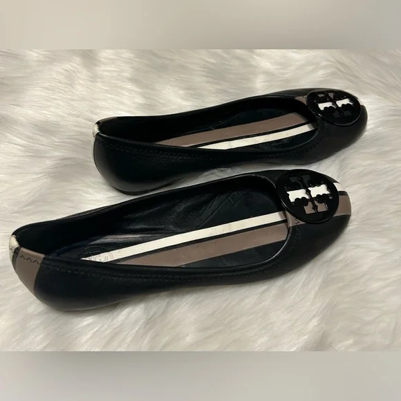 Tory Burch Black and Tan Women's Loafers - Picture 4 of 5